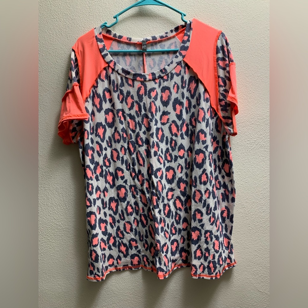 Leopard Print Coral Women's Top